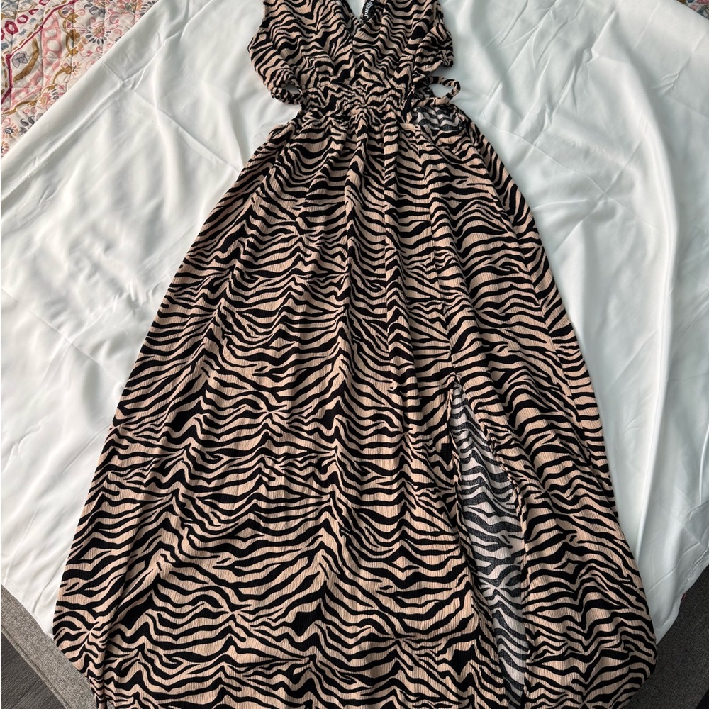 Zebra Print Maxi Dress